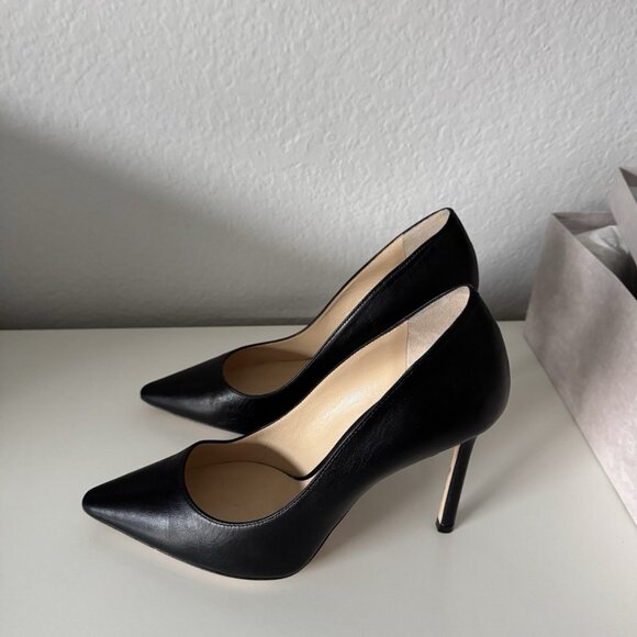 Jimmy Choo Kid Leather Romy 100 Pump Heel Black - Picture 3 of 7
